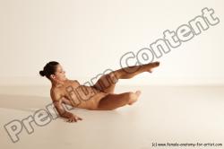 Nude Gymnastic poses Woman White Moving poses Athletic medium brown Dynamic poses Pinup